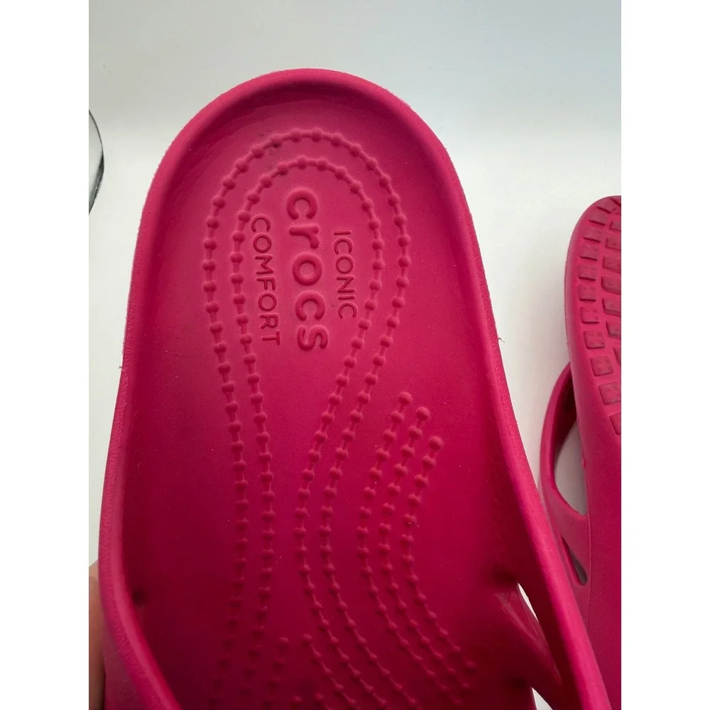 Crocs Kadee II Flip Flops Womens 6 Pink Sandals Lightweight Comfort 202492